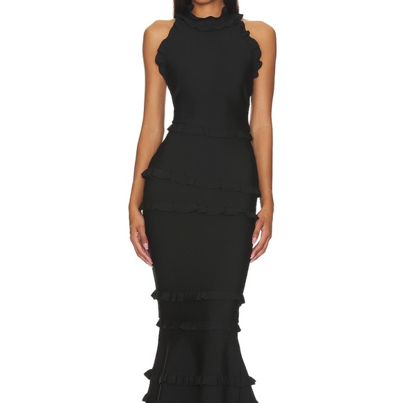 Elliatt Black Dress with Ruffle Details - Picture 1 of 4